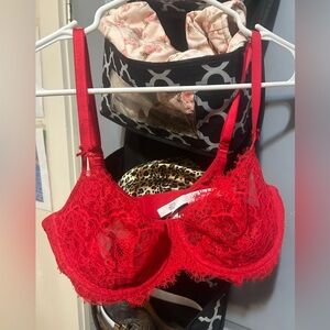 Victoria's Secret Vibrant Red Lace Bra
